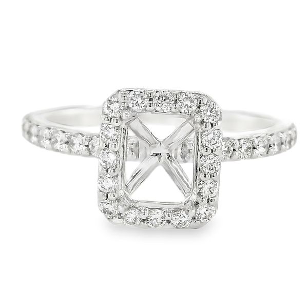 18K White Gold Halo Single Row Engagement Ring Koerbers Fine Jewelry Inc New Albany, IN