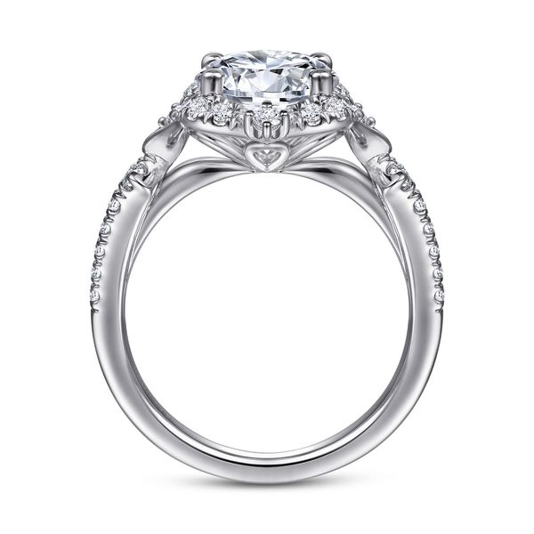 14K White Gold Vintage Inspired Halo Diamond Engagement Ring Image 2 Koerbers Fine Jewelry Inc New Albany, IN