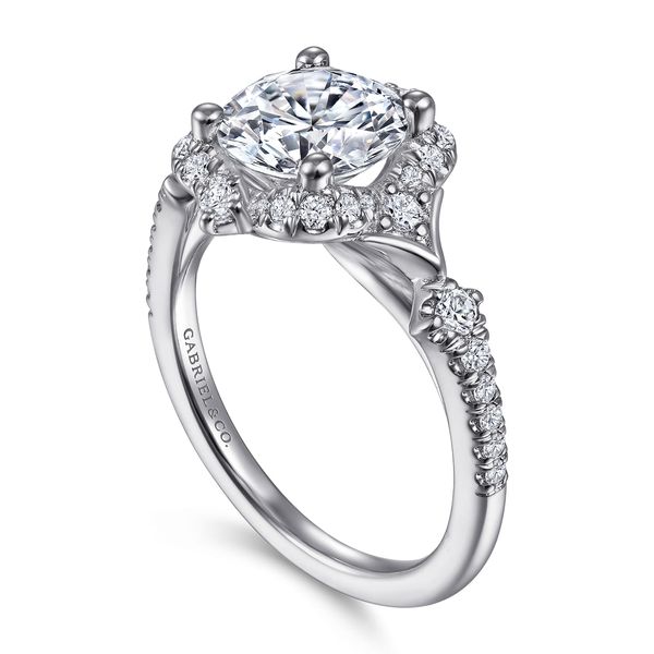 14K White Gold Vintage Inspired Halo Diamond Engagement Ring Image 3 Koerbers Fine Jewelry Inc New Albany, IN