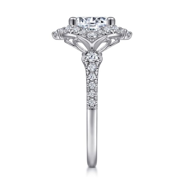 14K White Gold Vintage Inspired Halo Diamond Engagement Ring Image 4 Koerbers Fine Jewelry Inc New Albany, IN