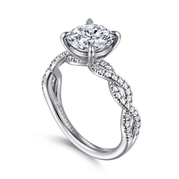 14K White Gold Twisted Round Diamond Engagement Ring Image 3 Koerbers Fine Jewelry Inc New Albany, IN