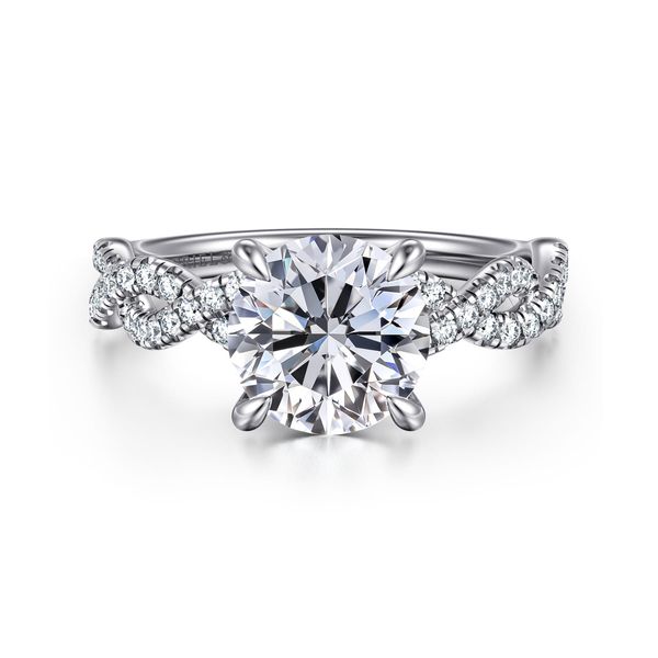 14K White Gold Twisted Round Diamond Engagement Ring Koerbers Fine Jewelry Inc New Albany, IN