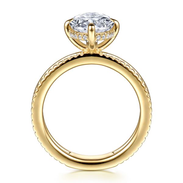 14K Yellow Gold Compass Prong Oval Diamond Engagement Ring Image 2 Koerbers Fine Jewelry Inc New Albany, IN