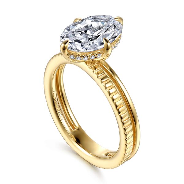 14K Yellow Gold Compass Prong Oval Diamond Engagement Ring Image 3 Koerbers Fine Jewelry Inc New Albany, IN