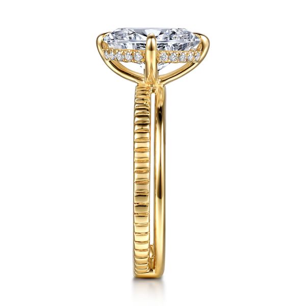 14K Yellow Gold Compass Prong Oval Diamond Engagement Ring Image 4 Koerbers Fine Jewelry Inc New Albany, IN
