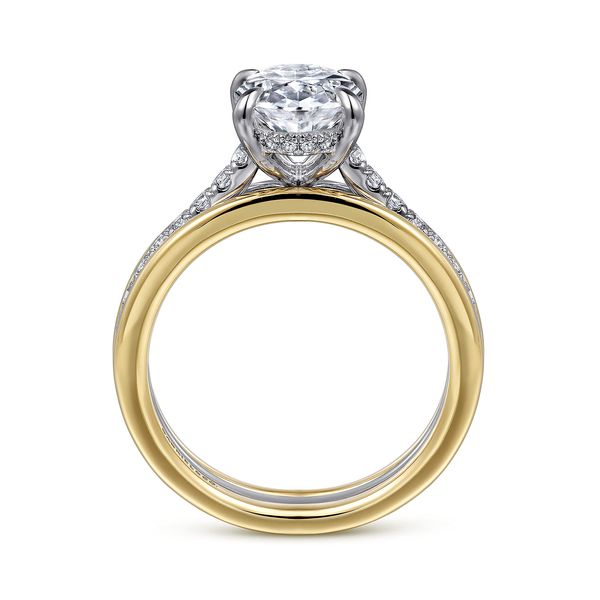 14K 2-Tone White and Yellow Gold Wide Band Engagement Ring Image 2 Koerbers Fine Jewelry Inc New Albany, IN