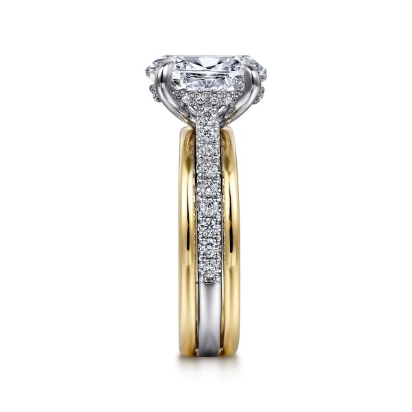 14K 2-Tone White and Yellow Gold Wide Band Engagement Ring Image 4 Koerbers Fine Jewelry Inc New Albany, IN