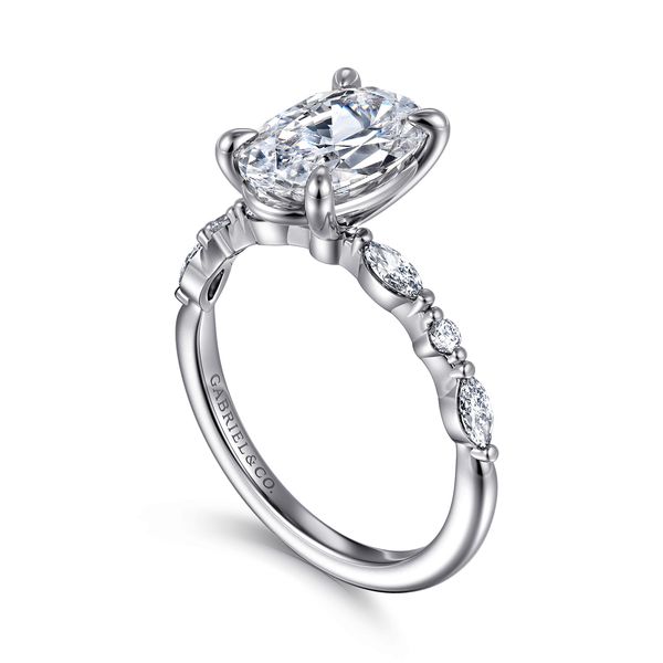14K White Gold Oval Diamond Engagement Ring Image 3 Koerbers Fine Jewelry Inc New Albany, IN