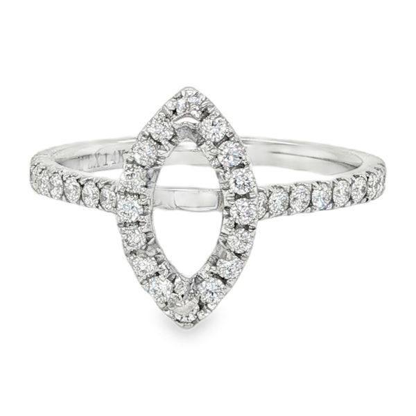 14K White Gold Halo Single Row Engagement Ring Koerbers Fine Jewelry Inc New Albany, IN