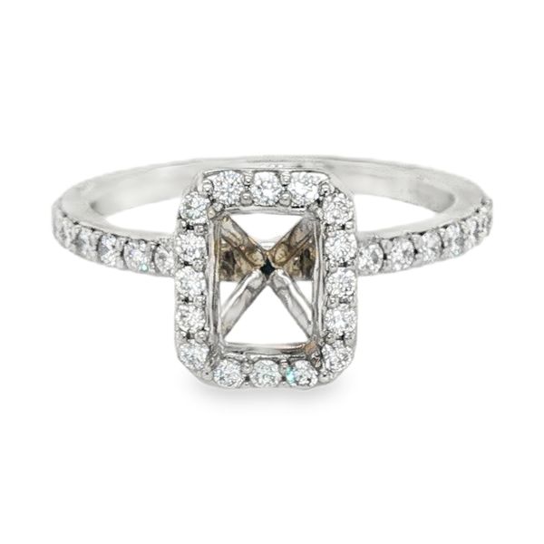 14K White Gold Halo Single Row Engagement Ring Koerbers Fine Jewelry Inc New Albany, IN