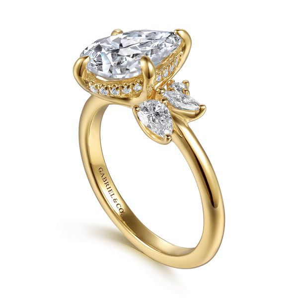 14K Yellow Gold Compass Prong Pear Shape Diamond Engagement Ring Image 3 Koerbers Fine Jewelry Inc New Albany, IN