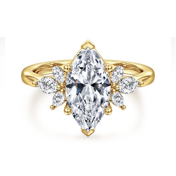 14K Yellow Gold Marquise Shape Diamond Engagement Ring Koerbers Fine Jewelry Inc New Albany, IN