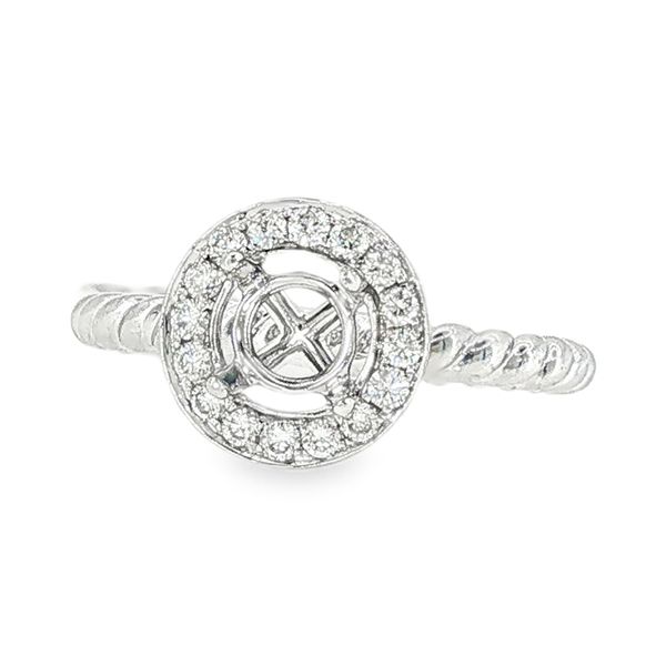 14K White Gold Halo Engagement Ring Koerbers Fine Jewelry Inc New Albany, IN