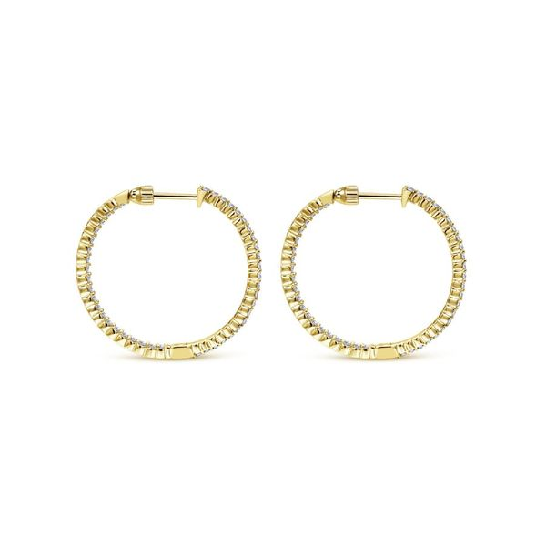 14K Yellow Gold Inside Out Diamond Hoop Earrings Koerbers Fine Jewelry Inc New Albany, IN