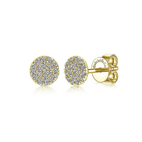 14K Yellow Gold Diamond Cluster Stud Earrings Koerbers Fine Jewelry Inc New Albany, IN