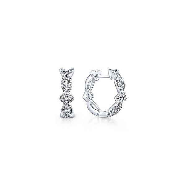 14K White Gold Twisted Diamond Huggie Earrings Koerbers Fine Jewelry Inc New Albany, IN