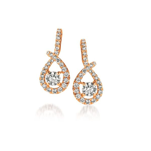 14K Strawberry Gold Halo Diamond Earrings Koerbers Fine Jewelry Inc New Albany, IN
