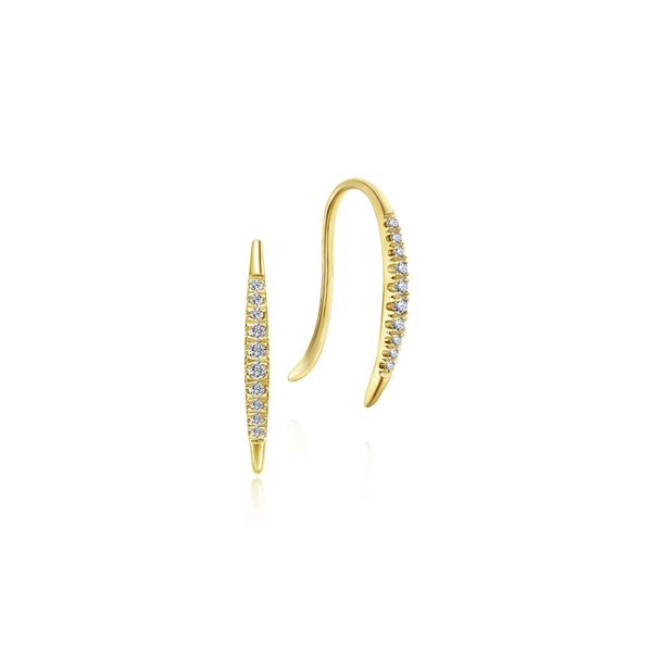 14K Yellow Gold pave Diamond Ear Climber Earrings Koerbers Fine Jewelry Inc New Albany, IN