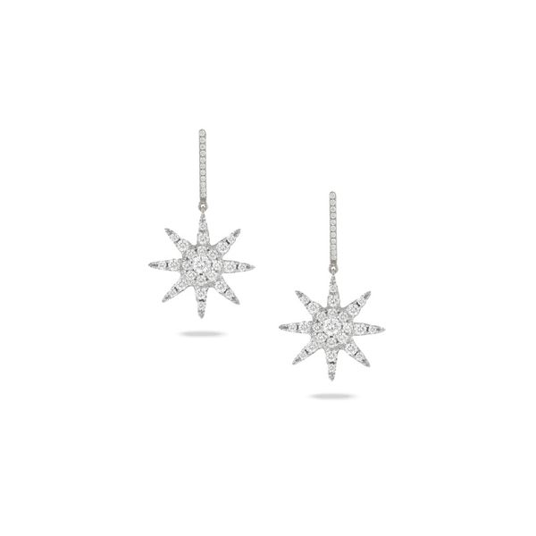 18K White Gold Diamond Starburst Earrings Koerbers Fine Jewelry Inc New Albany, IN