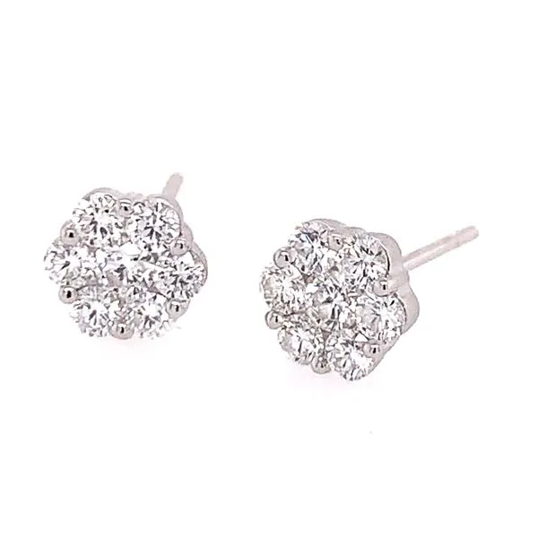 18K White Gold Diamond Cluster Earrings Koerbers Fine Jewelry Inc New Albany, IN