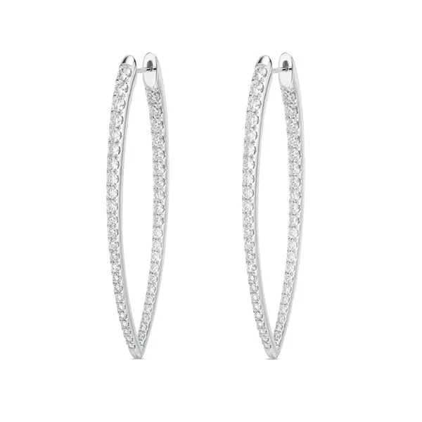 18K White Gold Imperial Diamond Hoops Image 2 Koerbers Fine Jewelry Inc New Albany, IN