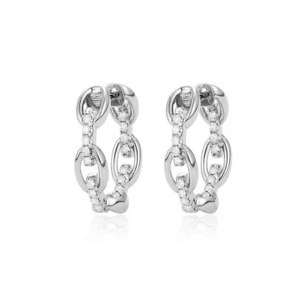 14K White Gold Diamond Hoop Earrings Koerbers Fine Jewelry Inc New Albany, IN