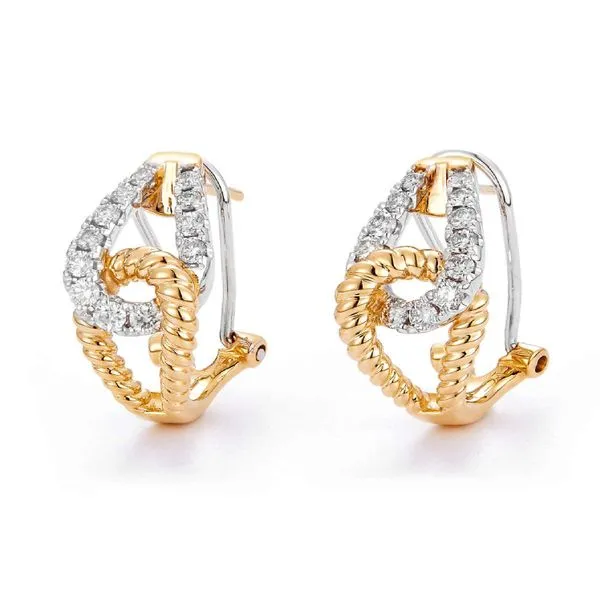 14K White and Yellow Gold Diamond Earrings Koerbers Fine Jewelry Inc New Albany, IN