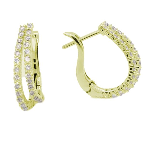 14K Yellow Gold Diamond Hoop Earrings Koerbers Fine Jewelry Inc New Albany, IN
