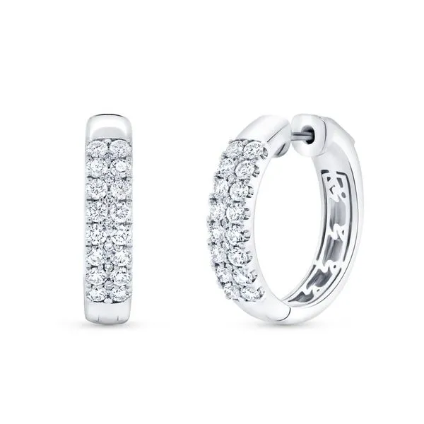 18K White Gold Diamond Huggie Earrings Koerbers Fine Jewelry Inc New Albany, IN
