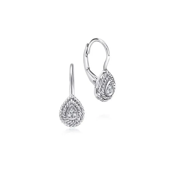 14K White Gold Teardrop Diamond Drop Earrings Koerbers Fine Jewelry Inc New Albany, IN