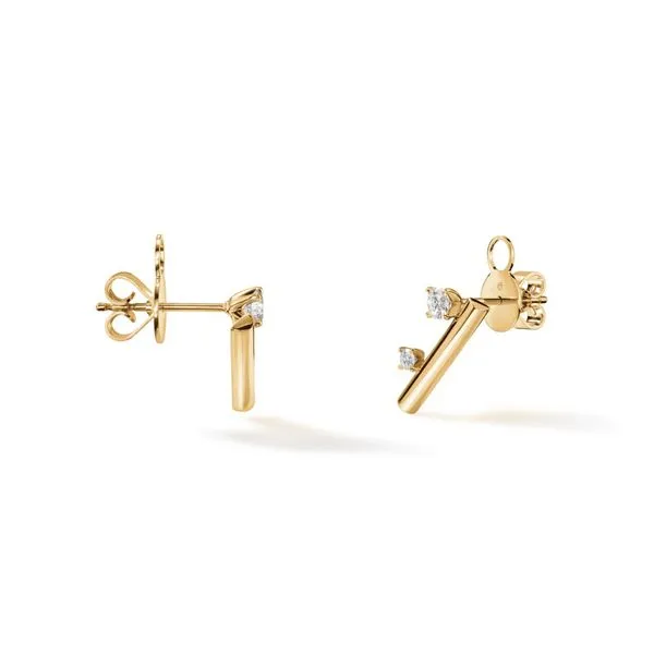 18 Yellow Gold Barre Floating Diamond Climber Earrings Image 2 Koerbers Fine Jewelry Inc New Albany, IN