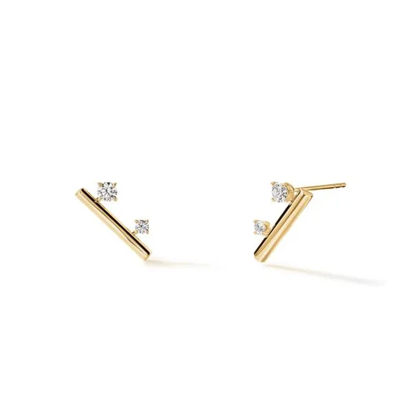 18 Yellow Gold Barre Floating Diamond Climber Earrings Koerbers Fine Jewelry Inc New Albany, IN