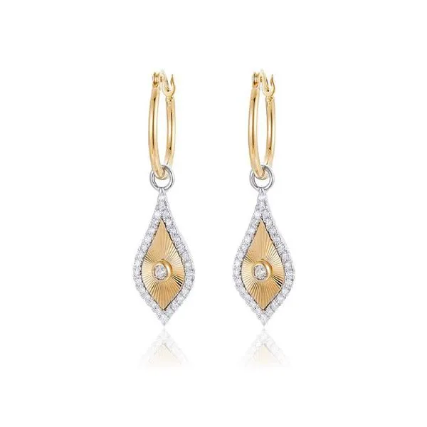 14K White and Yellow Gold Diamond Drop Earrings Koerbers Fine Jewelry Inc New Albany, IN