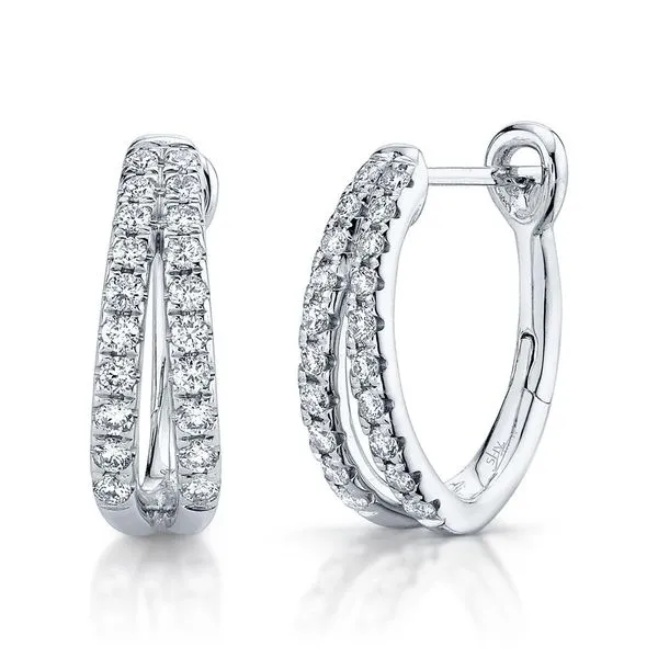 14K White Gold Diamond Hoop Earrings Koerbers Fine Jewelry Inc New Albany, IN