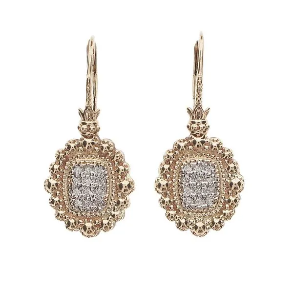 14K Yellow Gold & Sterling Silver Diamond Drop Earrings Koerbers Fine Jewelry Inc New Albany, IN