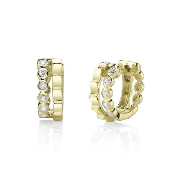 14K Yellow Gold Diamond Huggie Earrings Koerbers Fine Jewelry Inc New Albany, IN