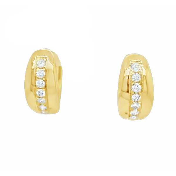 14K Yellow Gold Diamond Hugging Earrings Koerbers Fine Jewelry Inc New Albany, IN