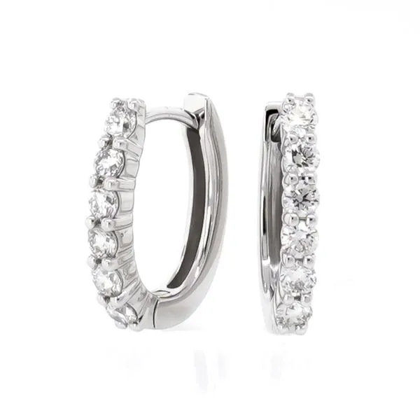 14K White Gold Diamond Huggie Hoop Earrings Koerbers Fine Jewelry Inc New Albany, IN