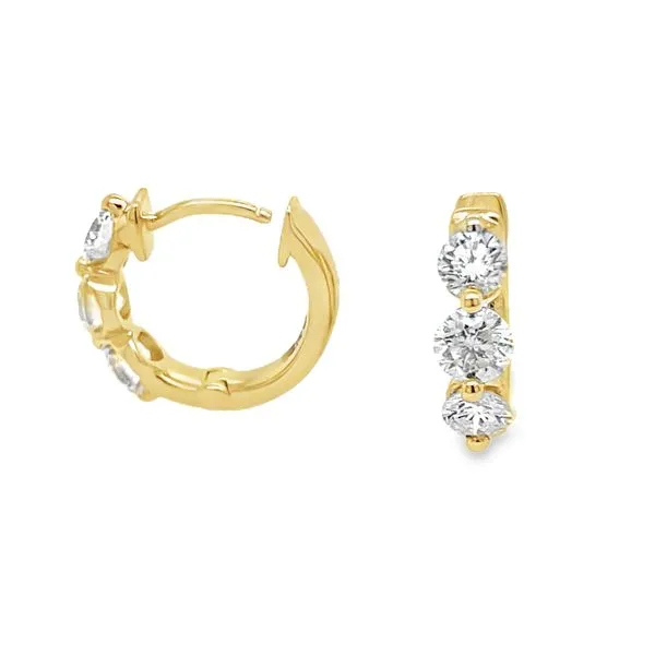 14K Yellow Gold Diamond Hoop Earrings Koerbers Fine Jewelry Inc New Albany, IN