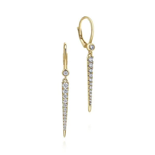 14K Yellow Gold Diamond Peek a Boo Spike Earrings Koerbers Fine Jewelry Inc New Albany, IN