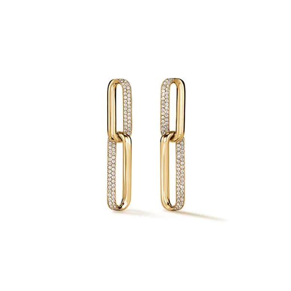 18K Yellow Gold Inside/Out Diamond Link Earrings Koerbers Fine Jewelry Inc New Albany, IN