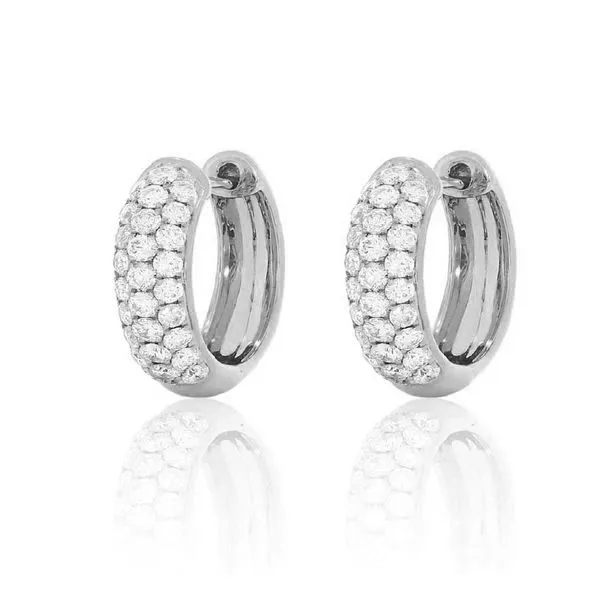 14K White Gold Diamond Huggie Earrings Koerbers Fine Jewelry Inc New Albany, IN
