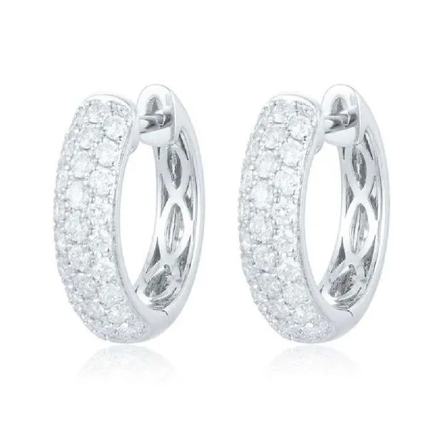 Platinum Diamond Huggie Earrings Koerbers Fine Jewelry Inc New Albany, IN
