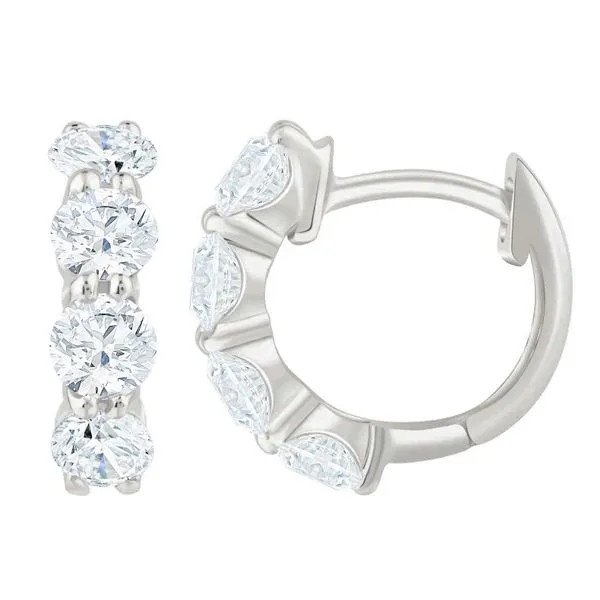 14K White Gold Diamond Huggie Earrings Koerbers Fine Jewelry Inc New Albany, IN