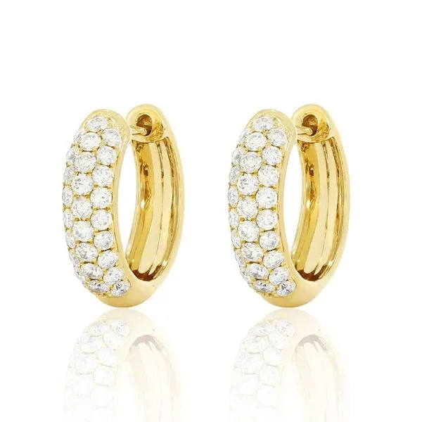14K Yellow Gold Diamond Huggie Earrings Koerbers Fine Jewelry Inc New Albany, IN