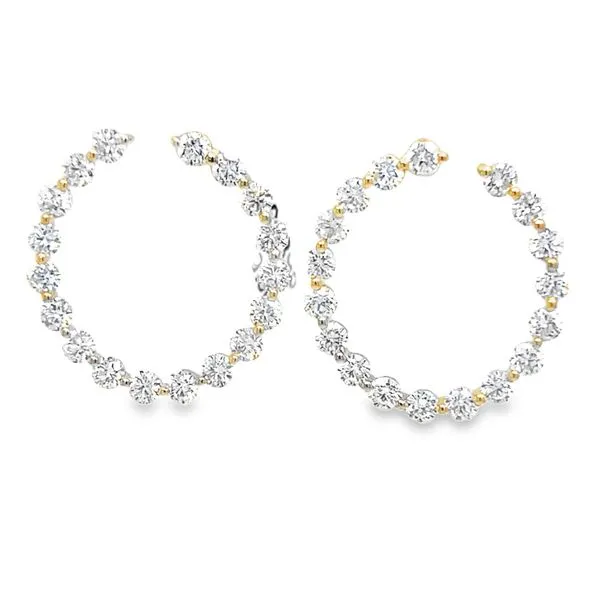 14K Yellow Gold Diamond Front Facing Open Hoop Earrings Koerbers Fine Jewelry Inc New Albany, IN