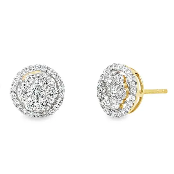 14K Yellow Gold Diamond Halo Stud Earrings Koerbers Fine Jewelry Inc New Albany, IN