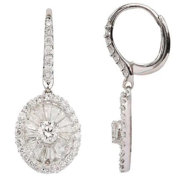 14K White Gold Diamond Drop Earring Koerbers Fine Jewelry Inc New Albany, IN