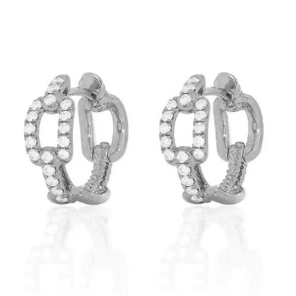 14K White Gold Diamond Huggie Earrings Koerbers Fine Jewelry Inc New Albany, IN