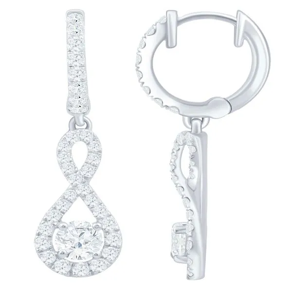 14K White Gold Diamond Drop Earrings Koerbers Fine Jewelry Inc New Albany, IN